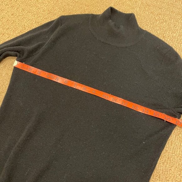 Vintage Camela Merino Wool Blend Knit Mockneck Sweater Black - Picture 9 of 10